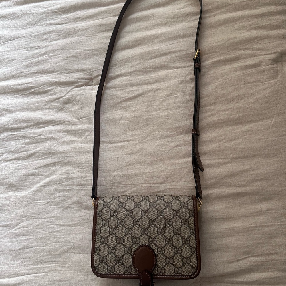 Gucci Brown GG Monogram Crossbody Bag